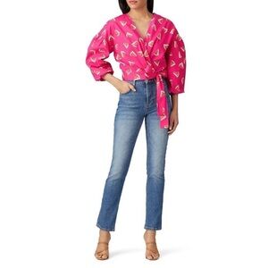 Color Me Courtney Emily Watermelon Print Wrap
Cropped Blouse Top Pink
